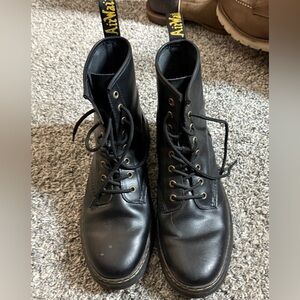 Dr. Martens Black Leather Lace-Up Boots
